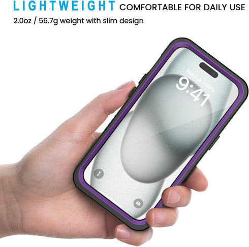 Lanhiem for iPhone 15 Plus Case, IP68 Waterproof Dustproof Shockproof Cases with Built-in Screen Protector, 360 Full Body Protective Front and Bac...