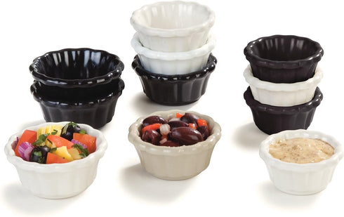 Carlisle FoodService Products 4394402 Melamine Scalloped Ramekin, 3 oz, White...