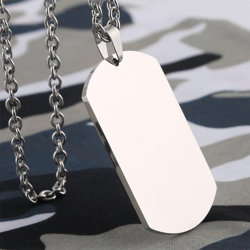 HZMAN Mens High Polishing Stainless Steel Dog Tag Pendant Necklace 22+2 Inch Link Chain...