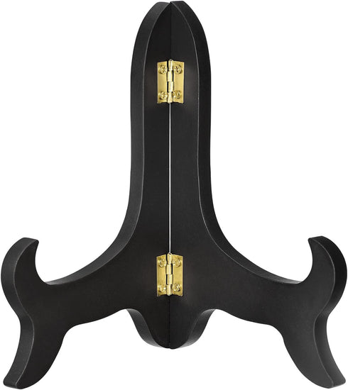 uxcell 7" Easel Plate Holder, Wooden Folding Display Stand Black for Decorative Picture Frame...