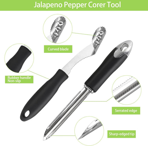 Openfly Vegetable Corer Tool, 6 Pcs Stainless Steel Fruit and Vegetable Corer Tools for Home Kitchen Cherry Pear Jujube Zucchini Chili...