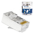 iwillink 100 Pack Shielded RJ45 Cat6 Pass Through Connectors, Ethernet Cable Crimp Connectors STP Network 3 Prong 8P8C 50U Gold Plated Modular Plu...