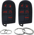 GFDesign 2Pcs Silicone 5 Buttons Key Fob Cover Remote Case Keyless Protector Compatible with Jeep Grand Cherokee Chrysler 300 200 Dodge Charger Ch...