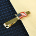 American Tie Clip for Men, Gold American Flag Necktie Bar Clips, Formal Tie Pins Stickpin Gift for USA Governor, Officer, Lawyer, Soldier, Patriot...
