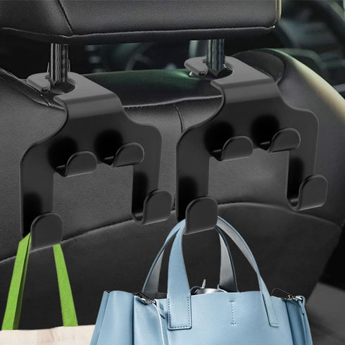 8Pcs 2 in 1 Car Rear Seat Hook and Coaster Combination,Car Coasters,Hook Bracket Stronger Load Bearing Capacity Hexagon Embossed Design Coaster No...