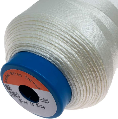 Ninetonine Bonded Nylon Sewing Thread, Curved Needles, Scissors and Thimble Tools Kits (White)...