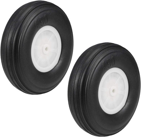 uxcell Tire and Wheel Sets for RC Airplane,PU Sponge Tire with Plastic Hub,4.5 Inch 2pcs...