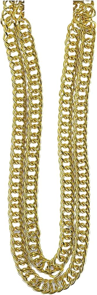 Amscan Large Gold Chain Necklace - 39", 1 Pc - Premium Gold-Plated Look & Lightweight Plastic - Bold & Dazzling - Perfect Statement Piece for Ever...