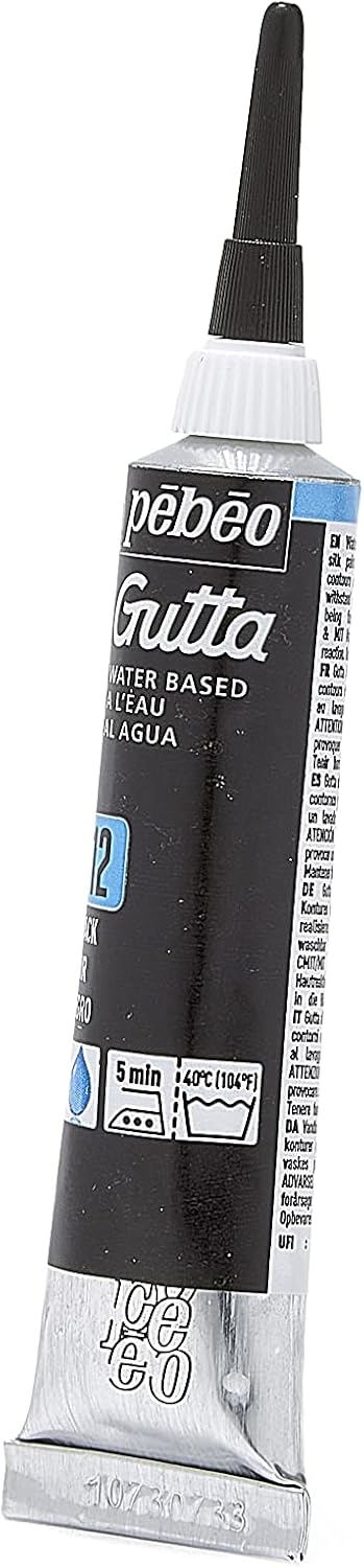 Pebeo Setasilk Silk Painting Water Based Gutta 20-Milliliter Tube, Black, 0.68 Fl Oz (Pack of 1)...