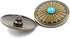 Bezelry 8 Pieces Diamond Flower Assembled with Artificial Turquoise Metal Shank Buttons. 33mm(1-5/16 inch) (Antique Brass)...