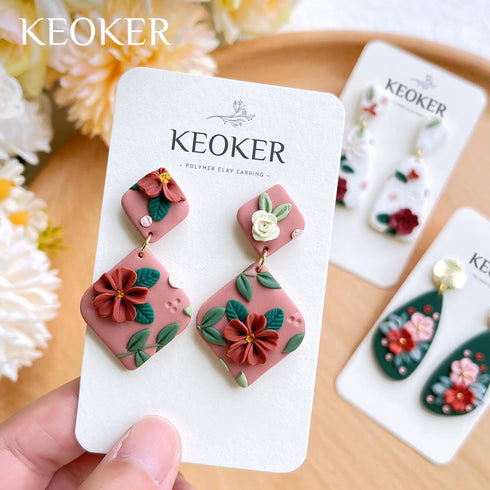 Keoker Organic Clay Cutters, Polymer Clay Cutters for Earrings Making, Clay Earrings Cutters (B)...