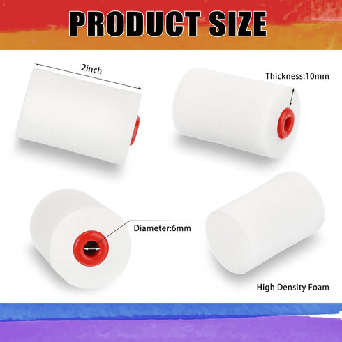 40 Pcs 2 Inch Mini Paint Roller Foam Paint Roller Covers Small High Density Household Paint Roller Covers Sponge Paint Roller Refills for Textured...