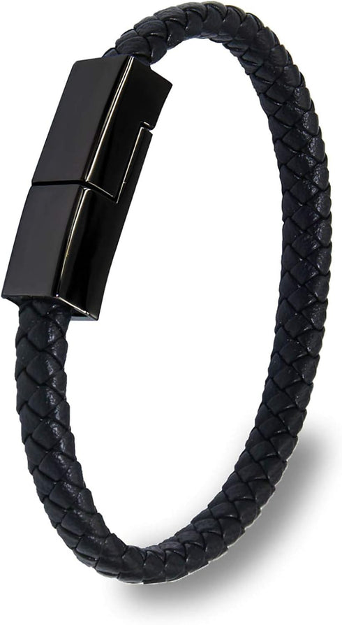 Leather Bracelet Charger USB Charging Cable Braided Cords USB Portable Travel Charger for Mens Womens Compatible with iPhone 14/13/12/11 pro XS MA...