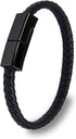 Leather Bracelet Charger USB Charging Cable Braided Cords USB Portable Travel Charger for Mens Womens Compatible with iPhone 14/13/12/11 pro XS MA...
