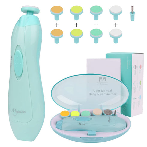 Baby Electric Nail Trimmer with LED Light 10 Grinding Heads Safe Electric Baby Nail File Whisper Baby Nail Polish Grooming Kit for Newborn Toddler...