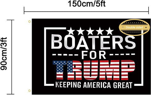 WENWELL Boaters for Trump 2024 Flag Double-Sided 3x5 Ft, Keeping America Great Flags Outdoor, Donald Trump President Flag for Boat with 2 Brass Gr...