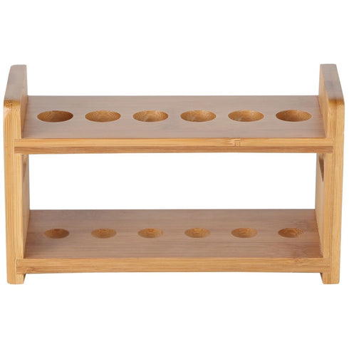 Lily's Home Bamboo Test Tube Vial Shot Glasses Holder Rack, Great as Pen Stand, Made from Bamboo with Built-In Handle, Rack Only, Glass Tubes NOT ...
