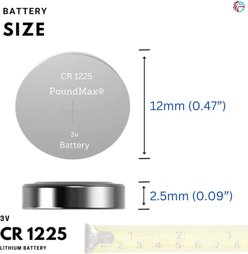 CR 1225 Batteries 3v Lithium Button Cell Battery Combo Pack - 5 Count...