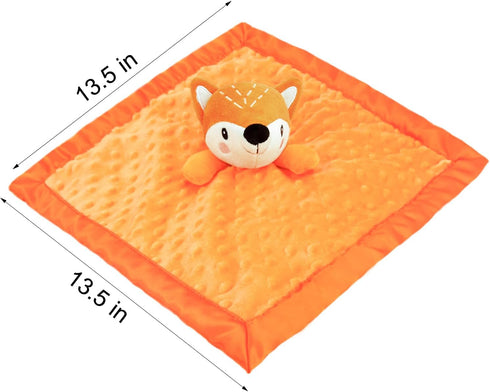 Fox Lovie for Babies Security Blanket Soft Minky Dot Fabric with Silky Satin Backing Baby Snuggle Toy Animal Baby Blanket for Infant and Toddler O...