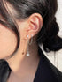 Star 925 Sterling Silver Double Piercing Earrings Huggie Cuff Chain for Women Teen Girls 2 Holes CZ Charm Dangle Drop Small Hoop Earrings Cartilag...