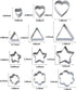 Mini Geometric Shaped Cookie Biscuit Cutter Set 24 Rectangle Square Heart Triangle Round Tiny Circle Baking Stainless Steel Metal Molds...