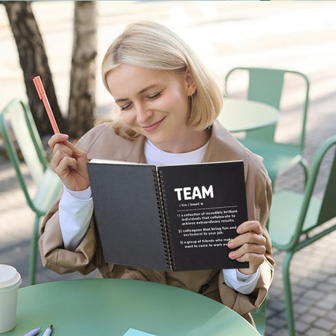 Team Definition 160 Blank Pages Spiral Notebook, Funny Team Work Notebook Gift for Coworker, Dream Team Gifts for Colleague, Team Member Gift, New...