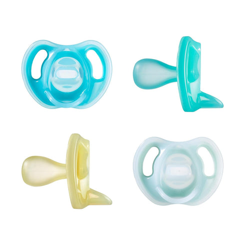 Tommee Tippee Ultra-light Silicone Pacifier, Symmetrical One-Piece Design, BPA-Free Silicone Binkies, 6-18 months, Pack of 4 Pacifiers...