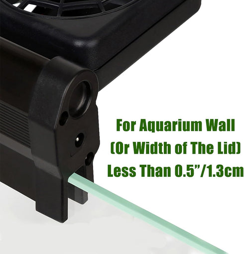 Aquarium Chiller, Fish Tank Cooling Fan System for Salt Fresh Water, 2 Variable Speed, Wide Angle Adjustable (1-Fan)...