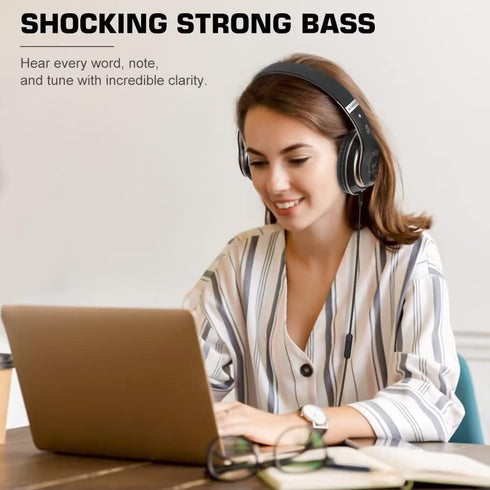 6S Wireless Bluetooth Headphones Over Ear, Hi-Fi Stereo Foldable Wireless Stereo Headsets Earbuds with Built-in Mic, Volume Control, FM for Phone/...