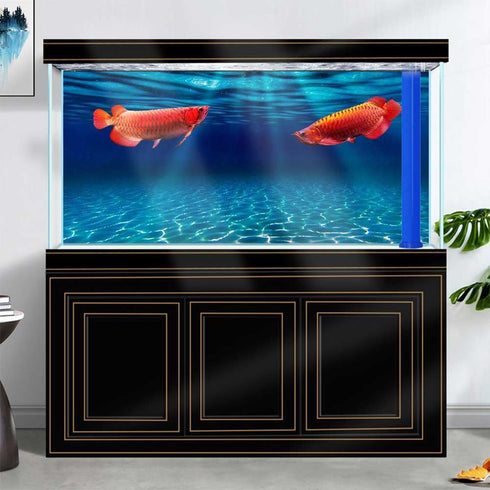 Natural Undersea Aquarium Background, Underwater Ocean Sunlight Fish Tank Background 48X24IN with 8 EVA Double-Sided Tape...