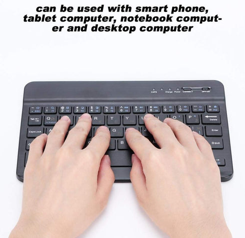 Russian English Keyboard, 7 Inch Rechargeable Ultra Thin Russian Wireless Bluetooth Keyboard for Smart Phone, Tablet Computer, Low Consumption and...