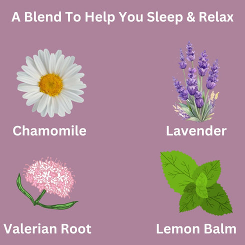 Sleep Easy Herbal Tea (w/Chamomile, Lavender, Lemon Balm, Valerian Root, & Passion Flower) For A Good Nights Rest...