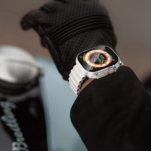 NewWays 2 in 1 Waterproof Case for Apple Watch Ultra 49mm Screen Protector, 360 Protective Glass Face Cover Hard PC Bumper + Back Frame for iWatch...