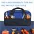 14-Inch Tool Bag, Large Capacity Wide Mouth Tool Bag for Men, Portable Zippered Handbag, Heavy Duty Waterproof Tool Tote Storage Bag for Electrici...