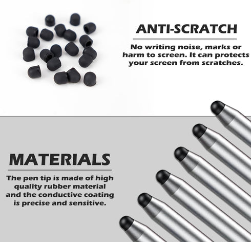 20Pcs Replacement Tips Silicone Rubber Touch Screen Pens Tips for Touch Pen (6 * 6mm)...