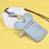 BUUFAN Chic Cute Travel PU Leather Student ID Card Holder Lanyard Neck Pouch Bag With Coin Wallet Purse for Students Women Kids Teens Girls (Blue)...