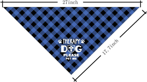 Dog Bandana, Therapy Dog Please Pet Me with Hearts Dog Bandana, Dog Scarf Classical Plaid Printing, Dog Scarf Accessories, Dog Bandana Pet Scarf, ...