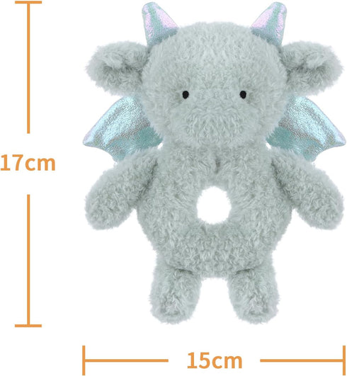 Apricot Lamb Baby Dragon Dinosaur Soft Rattle Toy, Plush Stuffed Animal for Newborn Soft Hand Grip Shaker Over 0 Months (Dragon, 6 Inches)...