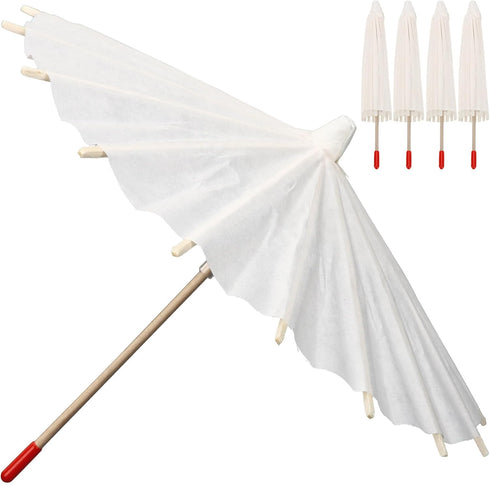 Parasol Mini Umbrella Doll Umbrella, White Blank Paper Parasol Diy Craft Umbrella Drink Umbrellas Cocktail Picks Decorations Dollhouse Cute Tiny U...