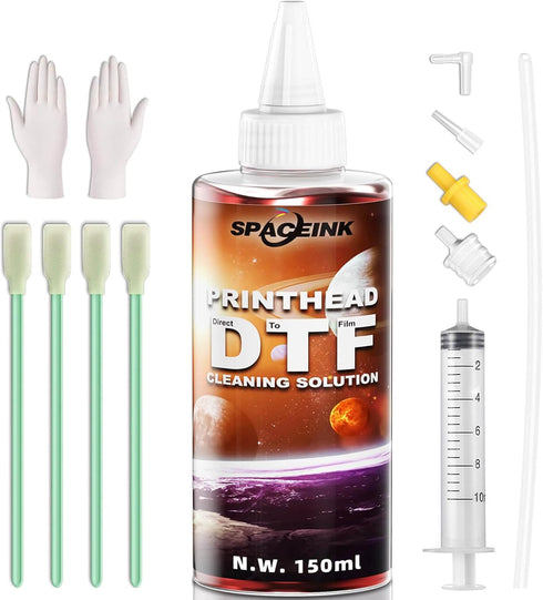 DTF Cleaning Solution150mL for Epson L805 XP15000 L1800 8550 R1390 XP600 Ink Printer?Compatible DTG Printer Print Head T Shirt Transfer Paper Liqu...
