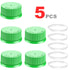 5pcs GL45 Screw Caps with Pouring Ring for Laboratory Glass Bottles, Polypropylene, 45 mm (Green)...