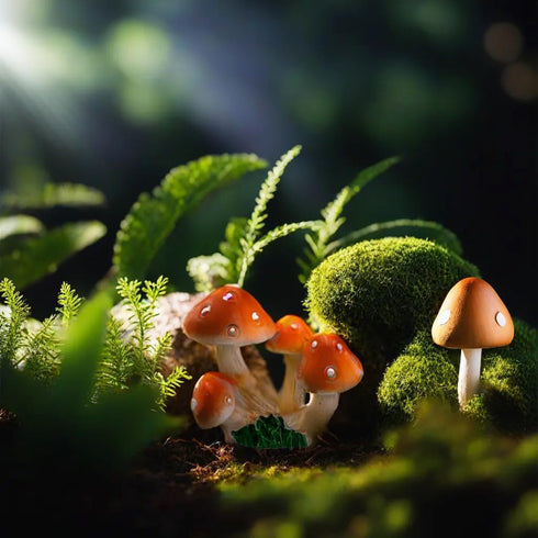12 Pcs 1.5 to 1.8 Inch Resin Mushroom,Cute Mushrooms Fairy Garden Mushrooms Ornaments for Outdoor Decoration,Home Décor,Cake Decoration,DIY Bonsai...