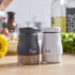 Salt and Pepper Shakers Set, Bivvclaz 5 Ounce Stainless Steel Salt and Pepper Dispenser with Glass Bottom, Cute Salt and Pepper Shakers for Modern...