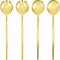 Dazzling Gold Novelty Serving Spoon & Spork Plastic Serveware - 4 Count - Perfect for Parties and Events...