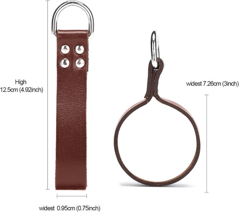 Leather Tool Belt Suspender Loops Heavy Duty Strap Connectors Accessories (Attachment 4-Piece Set) (brown)...