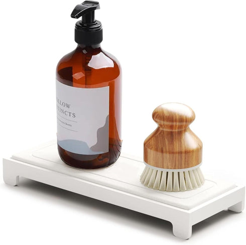 DryingNeat Sink Organizer, Instant Dry Sink Caddy Organizers, Kitchen Sponge Soap Holder Dispenser, Countertop Fast Drying Counter Tray Rack (Bamb...