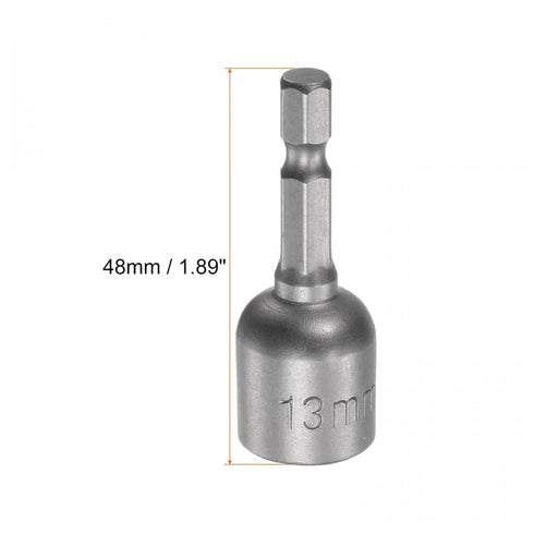 1/4 Quick-Change Hex Shank, 13mm (33/64-Inch) Magnetic Nut Setter Driver Drill Bit, 1.89 Inch Length, Metric for Machine Maintenance, Furnitures, ...