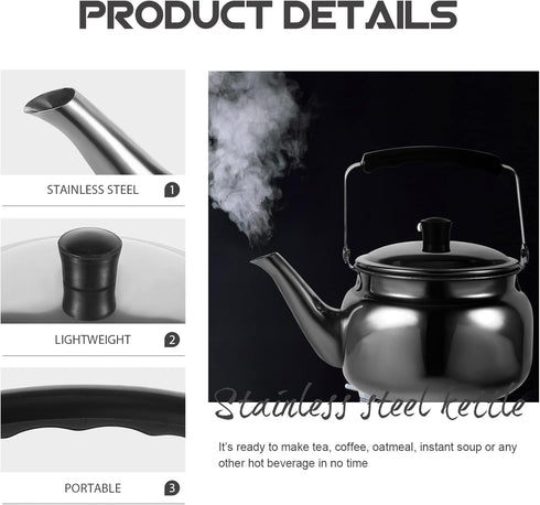 Lurrose Whistling Tea Kettle 1.5QT Stainless Steel Teakettle with Cool Grip Handle Whistling Teapot for Stovetop...