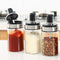 TENTA KITCHEN 3 High Borosilicate Glass Spice Jars Seasonning Box Jar Condiment Jar, Combination Spoon and Lid Design, Premium Commercial Grade, E...