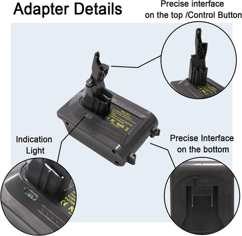 V7 Battery Adapter Replacement for Dyson V7 Battery, Convert to Milwaukee M18 18V Battery to DysonV7 Absolute, Animal, Fluffy, Motorhead, HEPA, Ca...